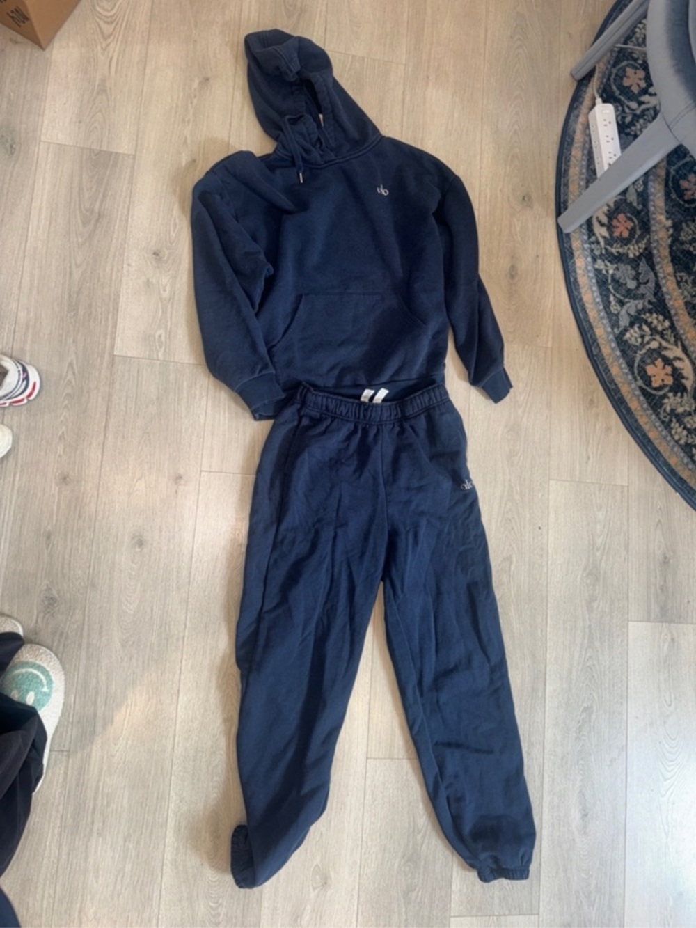 Women's Navy Blue Hoodie & Sweatpants Set